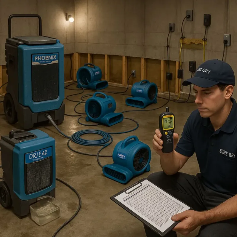 Structural Drying and Dehumidification process in Manhasset Hills, NY